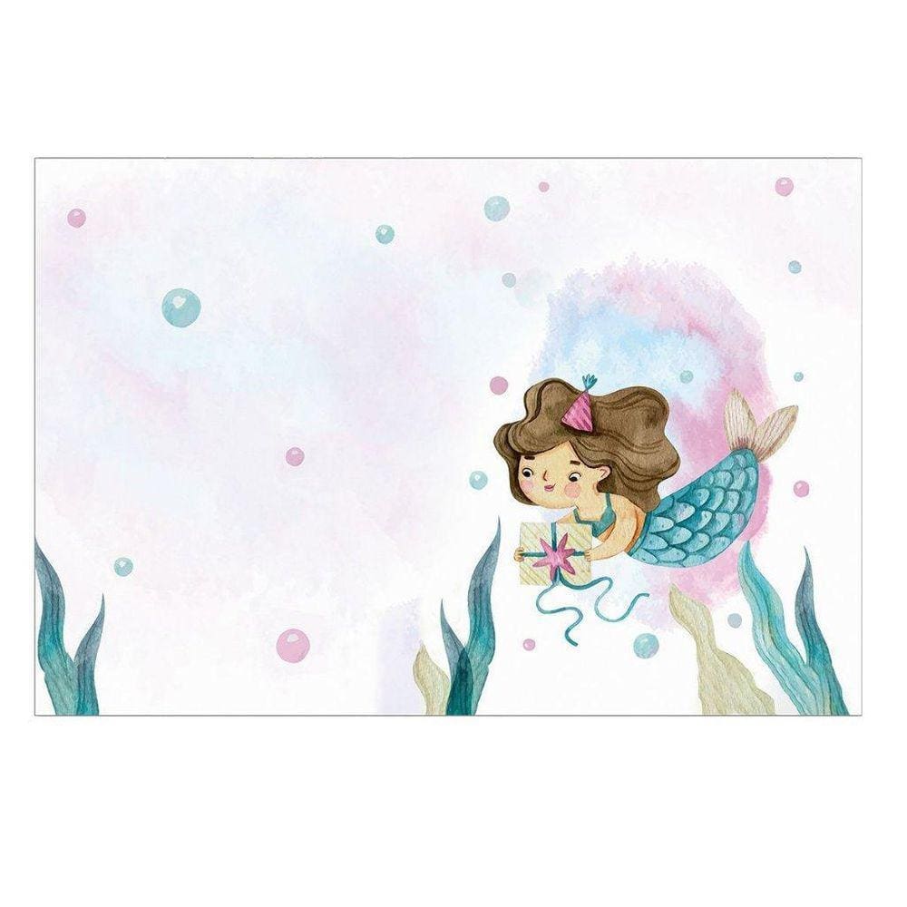 Fundo Fotográfico Tecido Sublimado Newborn 3D Sereia