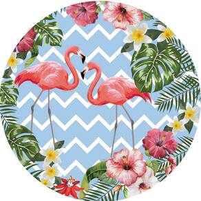 Painel Redondo 3D Sublimado Flamingo Frd-2669