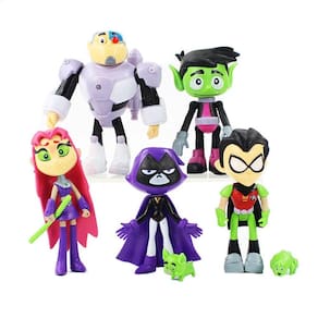 Kit 5 Bonecos Jovens Titas Teen Titans Go Action Figure