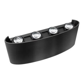 Arandela Led Lentille Quatre Preta 8w Branco 6500k