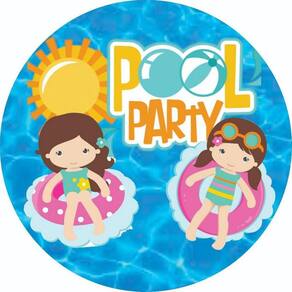Painel Redondo 3D Sublimado Pool Party Frd-2580