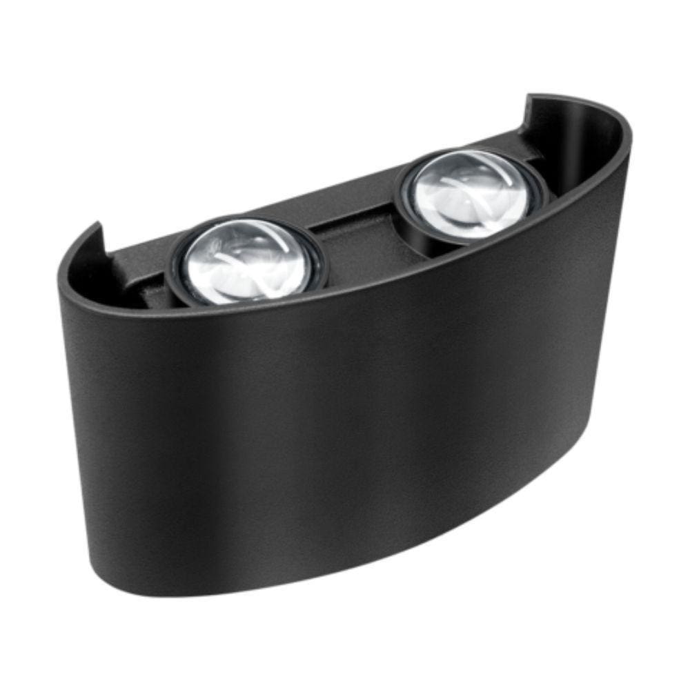 Arandela Led Lentille Double Preta 4w Branco 6500k