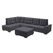 sofá de canto leblon veludo grafite