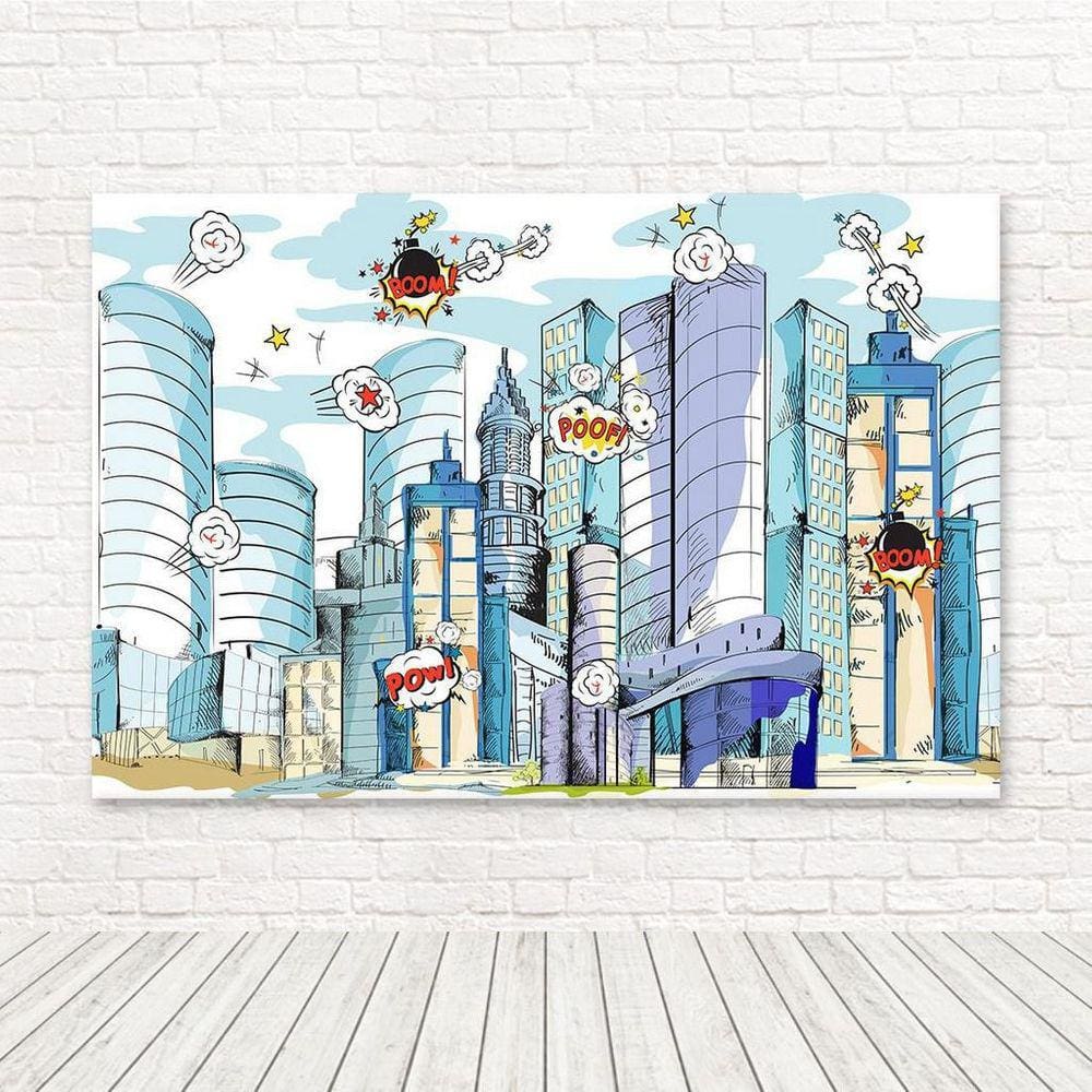 Painel Retangular 3D Sublimado Prédios 2,0X1,5 Frt-4090
