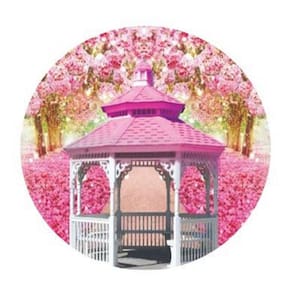 Painel Redondo 3D Sublimado Jardim Frd-441