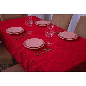 Toalha Mesa Quadrada Jacquard Vermelha 1,35x1,50