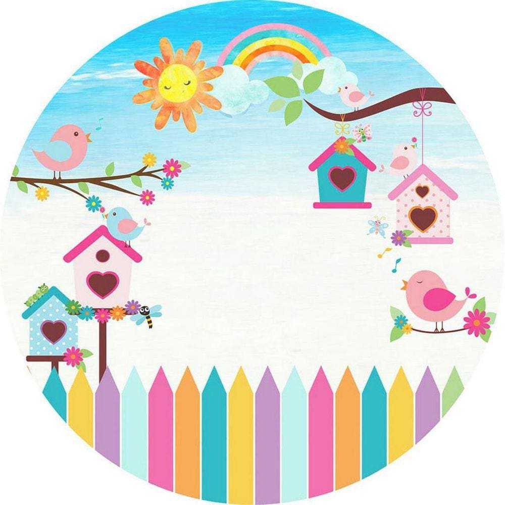 Painel Redondo 3D Sublimado Jardim Frd-3250