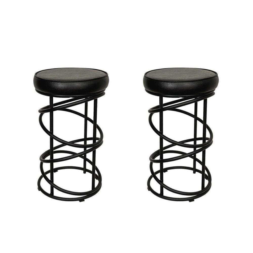 Conjunto 02 Banquetas 62cm X 32 Cm Londres Preto