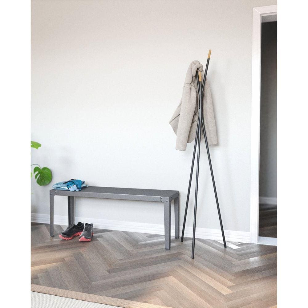 Cabideiro em Aço 170cm Porto Seguro Preto Fosco