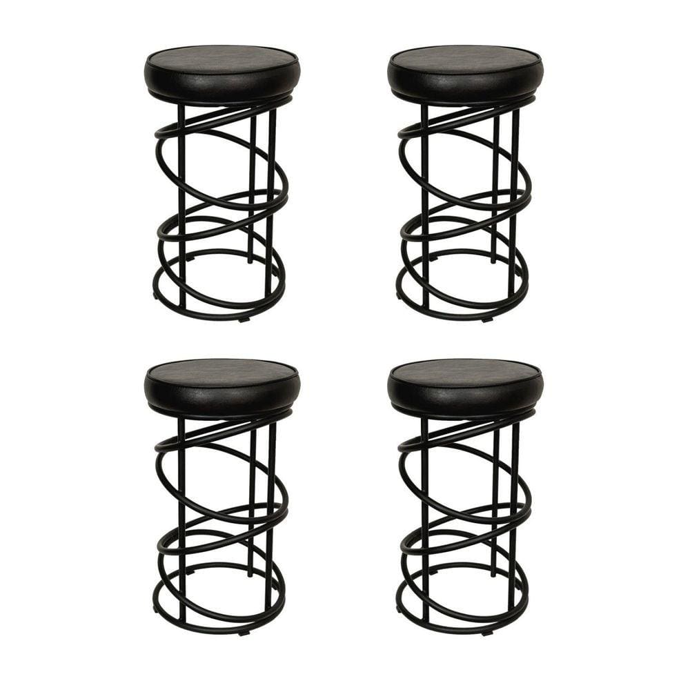 Conjunto 04 Banquetas 62cmx36cm Londres Preto