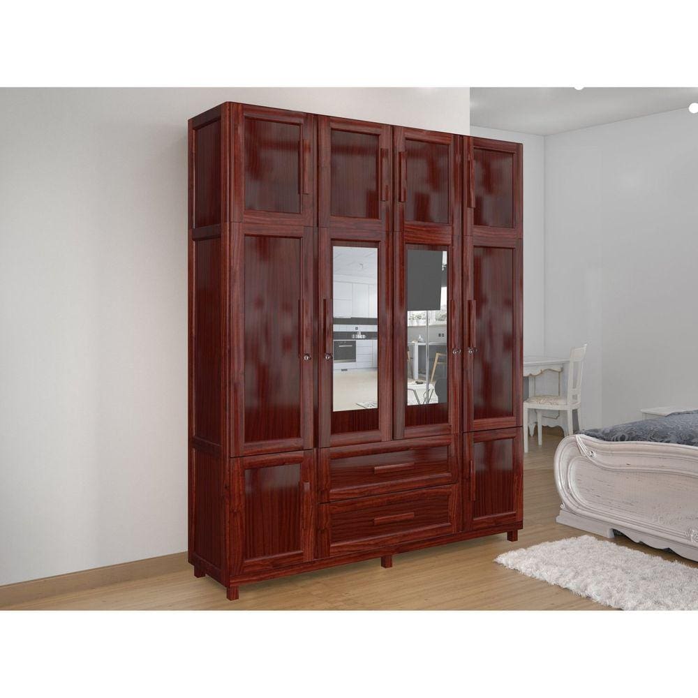 Guarda-roupa Casal com Espelho 10 Portas 2 Gavetas Maceió Mel