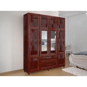 Guarda-roupa Casal com Espelho 10 Portas 2 Gavetas Maceió Mel