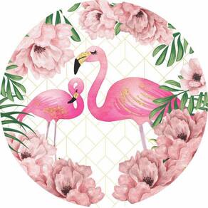 Painel Redondo 3D Sublimado Flamingo Frd-1760
