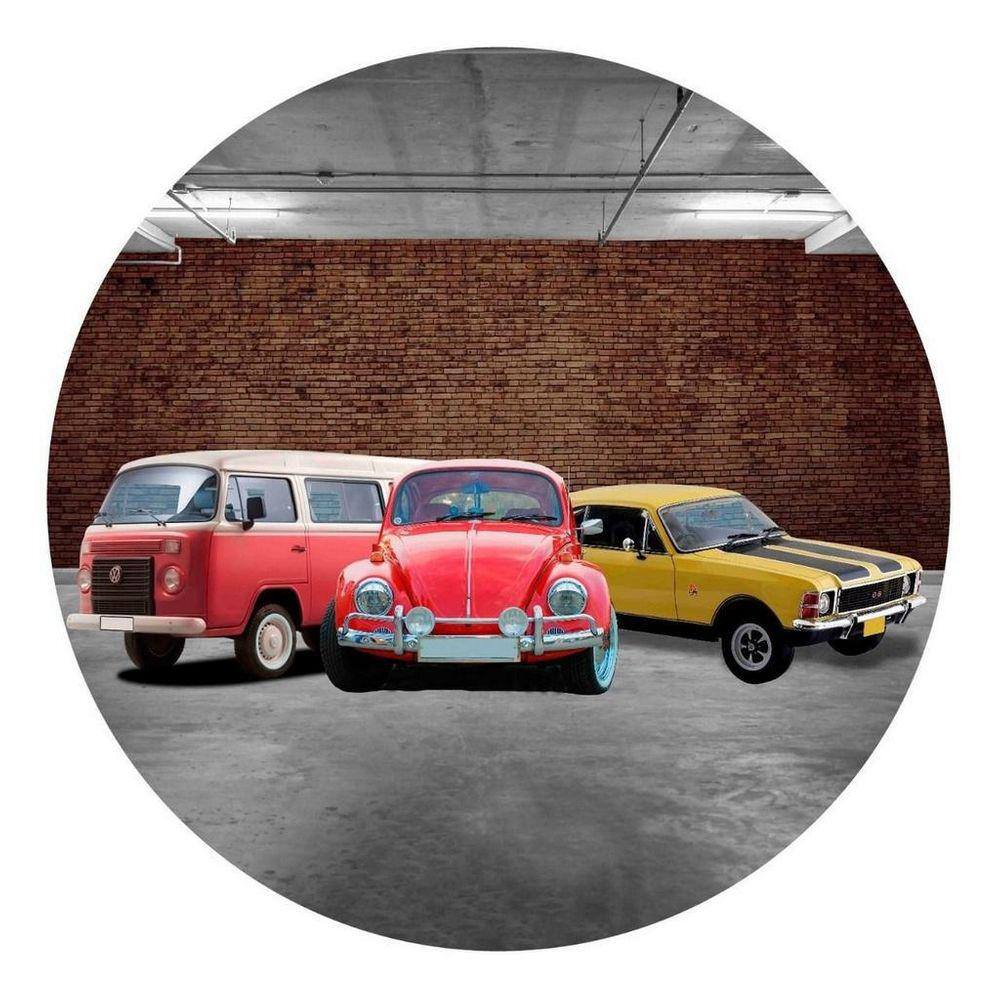 Painel Redondo 3D Sublimado Kombi E Carros Frd-3007
