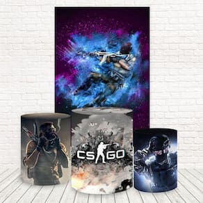 Painel Retangular E Capas Tecido Counter Strike Fkpc-1110