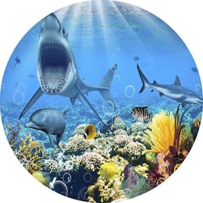 Painel Redondo 3D Sublimado Fundo Do Mar Frd-1832