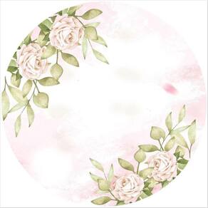 Painel Redondo 3D Sublimado Floral Frd-3204