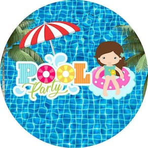 Painel Redondo 3D Sublimado Pool Party Frd-2510