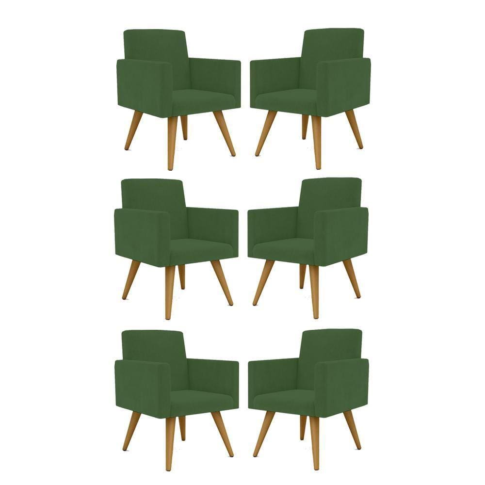 Kit 06 Poltronas Nina Decorativa Para Recepção Balaqui Decor