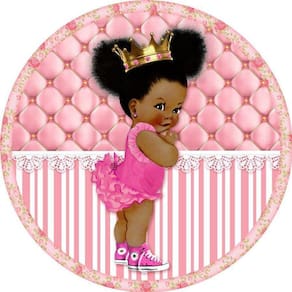 Painel Redondo 3D Sublimado Princesinha Black Frd-2443