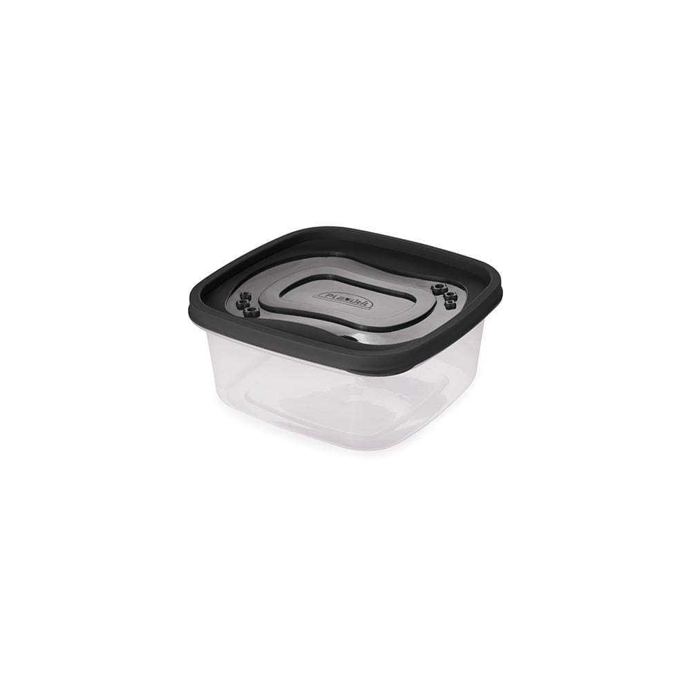 Pote De Alimentos Quadrado 1,1 Litro Transparente Com Tampa