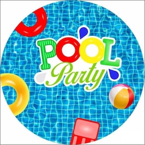 Painel Redondo 3D Sublimado Pool Party Frd-3224