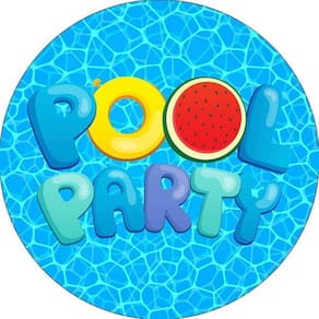 Painel Redondo 3D Sublimado Pool Party Frd-3356