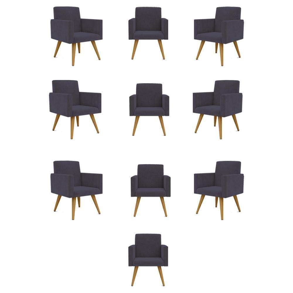 Kit 10 Cadeiras Poltronas Decorativa - Escritório - Recepção