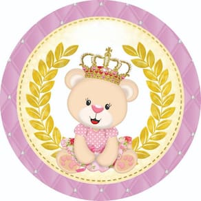 Painel Redondo 3D Sublimado Ursa Princesa Frd-3684