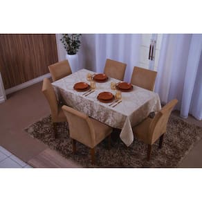Toalha De Mesa Retangular 8 Lugares Jacquard 1,35X2,60