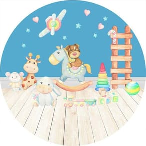 Painel Redondo 3D Sublimado Brinquedos Frd-834