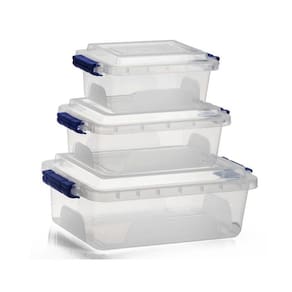 Kit 3 Caixas Organizadoras Tampa Trava 1,5L 2,5L E 5L
