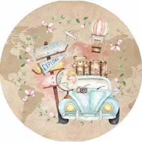 Painel Redondo 3D Sublimado Carro Vintage Frd-1765