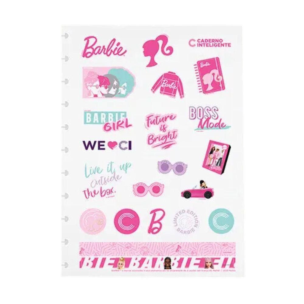 Folha De Adesivos Caderno Inteligente Grande Barbie