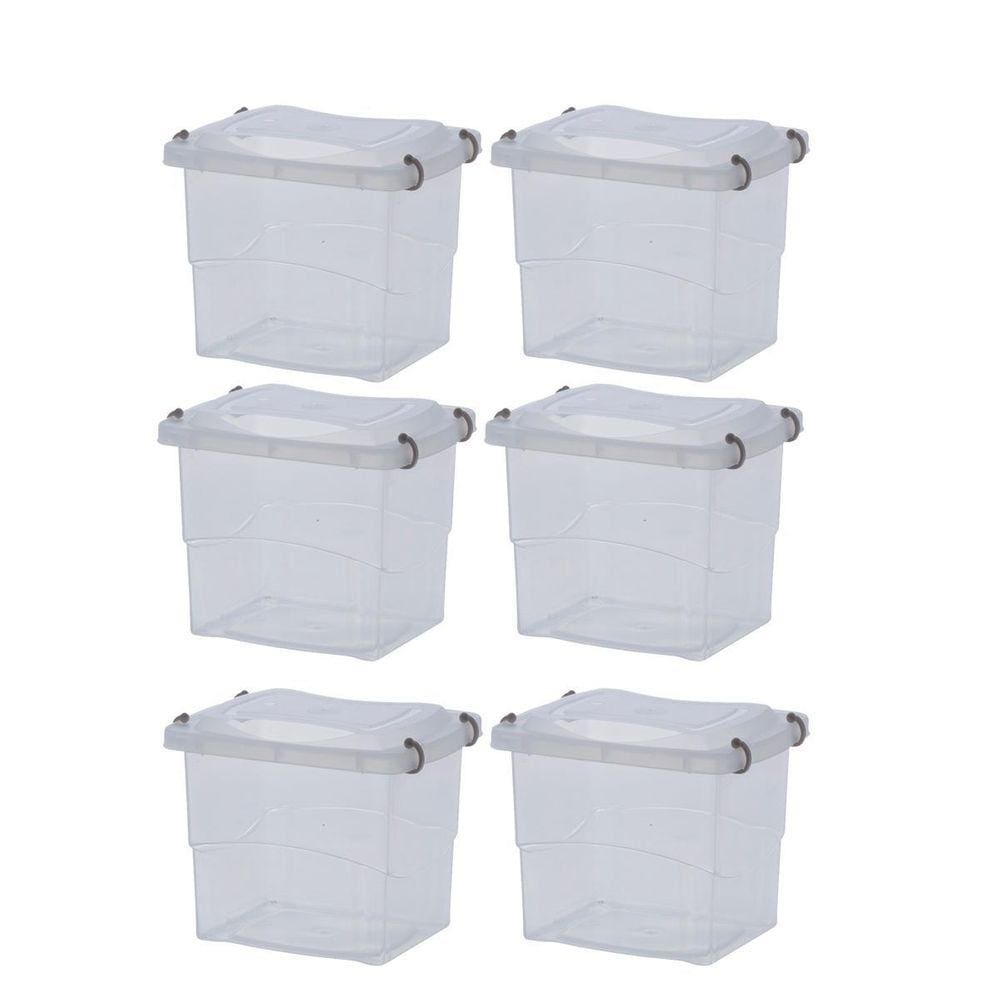 Kit 6 Caixa Organizadora Pratic Box 3 Litros Com Travas
