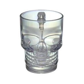Caneca Em Vidro Decorativa Caveira Rainbow 500 Ml