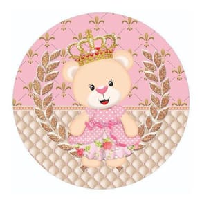 Painel Redondo 3D Sublimado Ursa Princesa Frd-3683