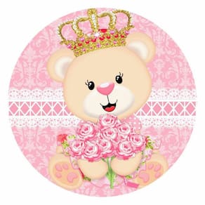 Painel Redondo 3D Sublimado Ursa Princesa Frd-745