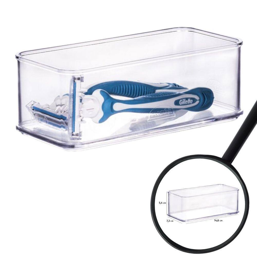 Organizador de plástico acrílico 14,6 x 7,3 x 5,45 cm H1 Plasutil ref.15438