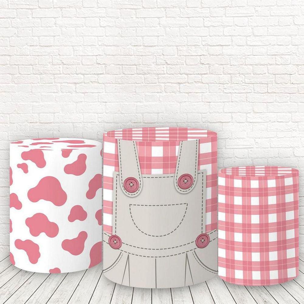 Trio De Capas 3D Sublimado Fazendinha Rosa Fcc-295