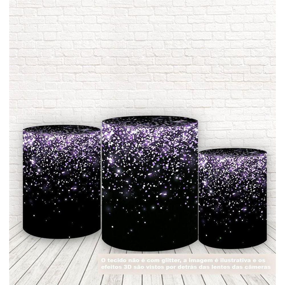 Trio De Capas Cilindros 3D Sublimado Efeito Glitter Fcc-387