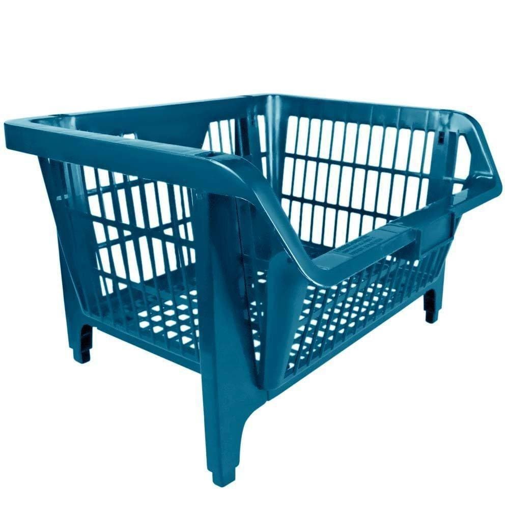 Cesto Prático Expositor Plástico Azul 42500 Presto Tfb