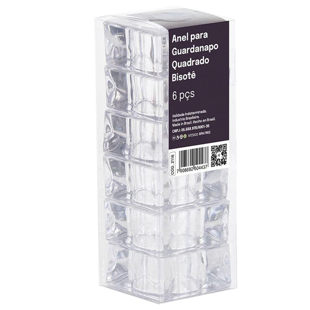 Anel Guardanapo Bisotê Cristal 2116 Paramount - 6 Und.