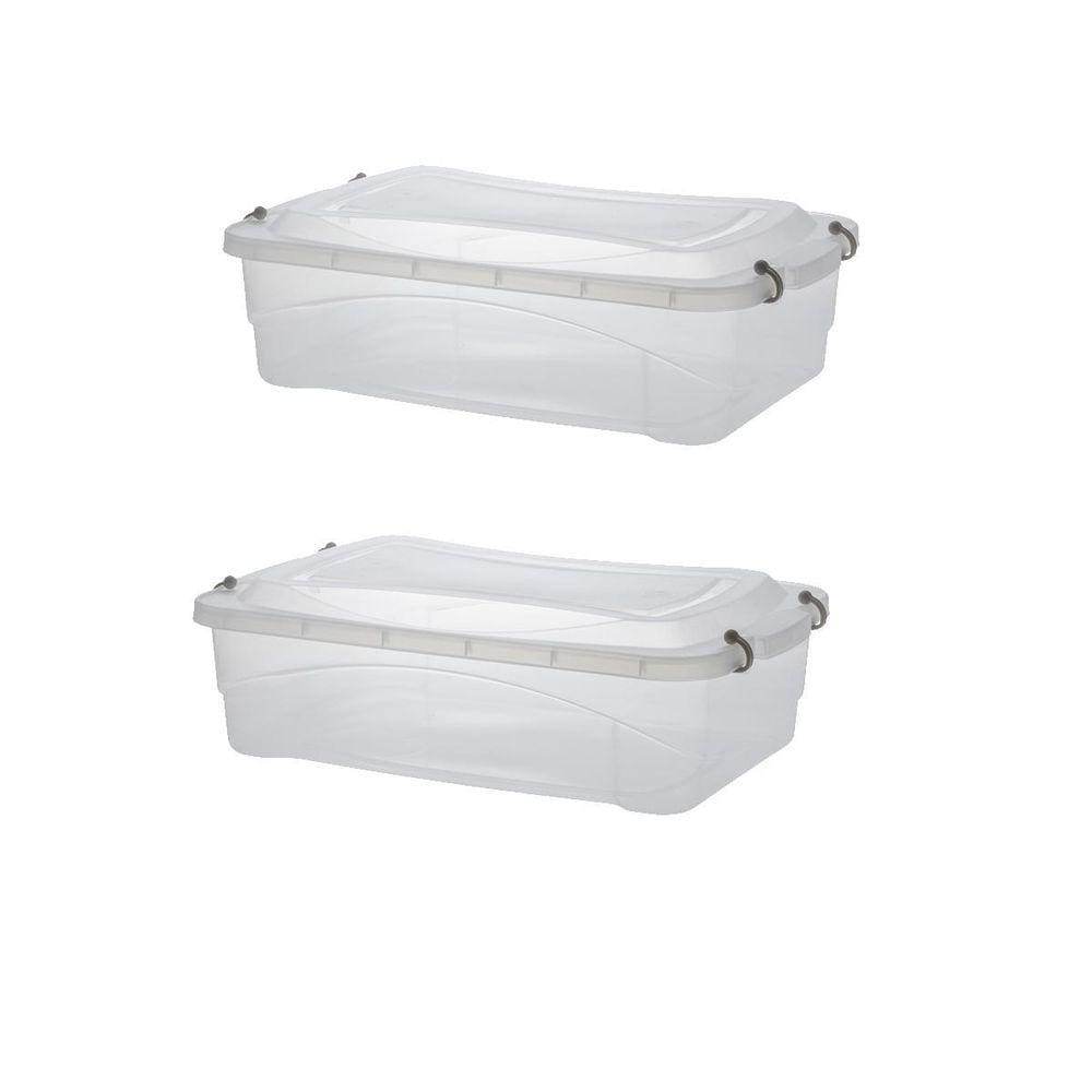Kit 2 Caixas Organizadoras Pratic Box 10L Transparente