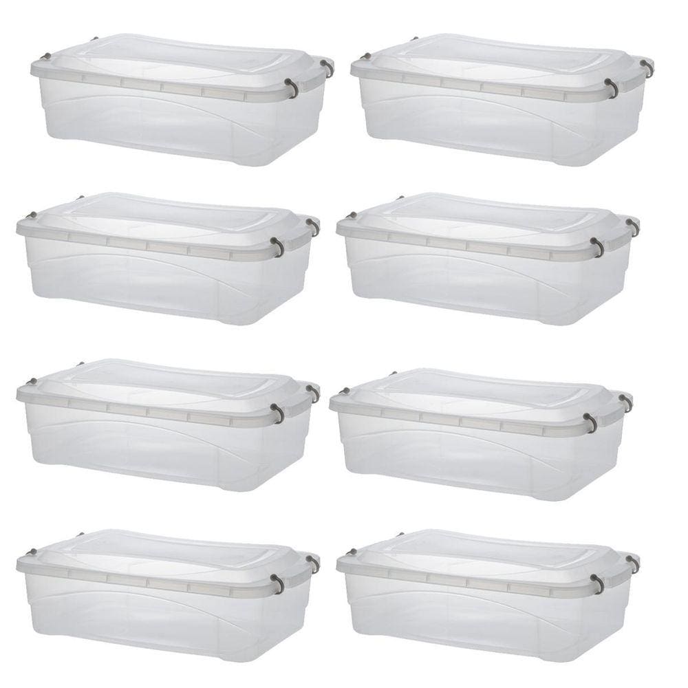 Kit 8 Caixa Organizadora 10L Transparente - Pratic Box