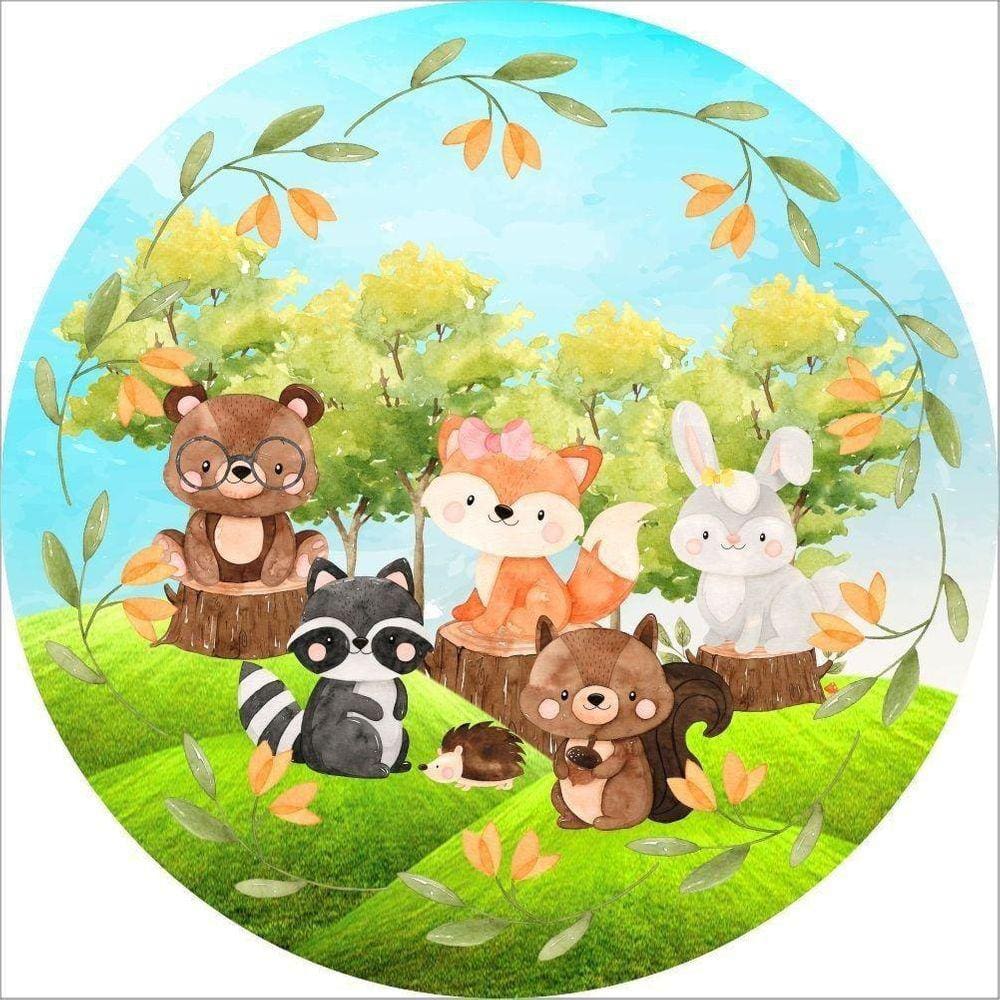 Painel Redondo 3D Sublimado Bosque - Floresta Frd-2899