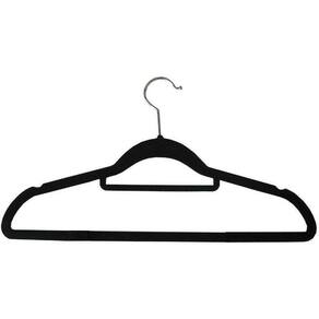 Conjunto De Cabide De Plástico Grande Aveludado Luxo Preto