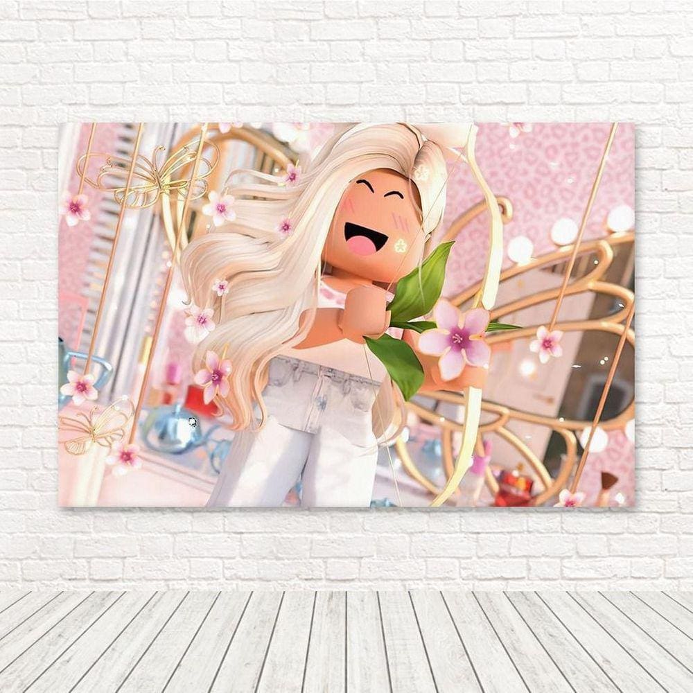 Painel Retangular Sublimado Roblox Menina 2,0X1,5 Frt-4245