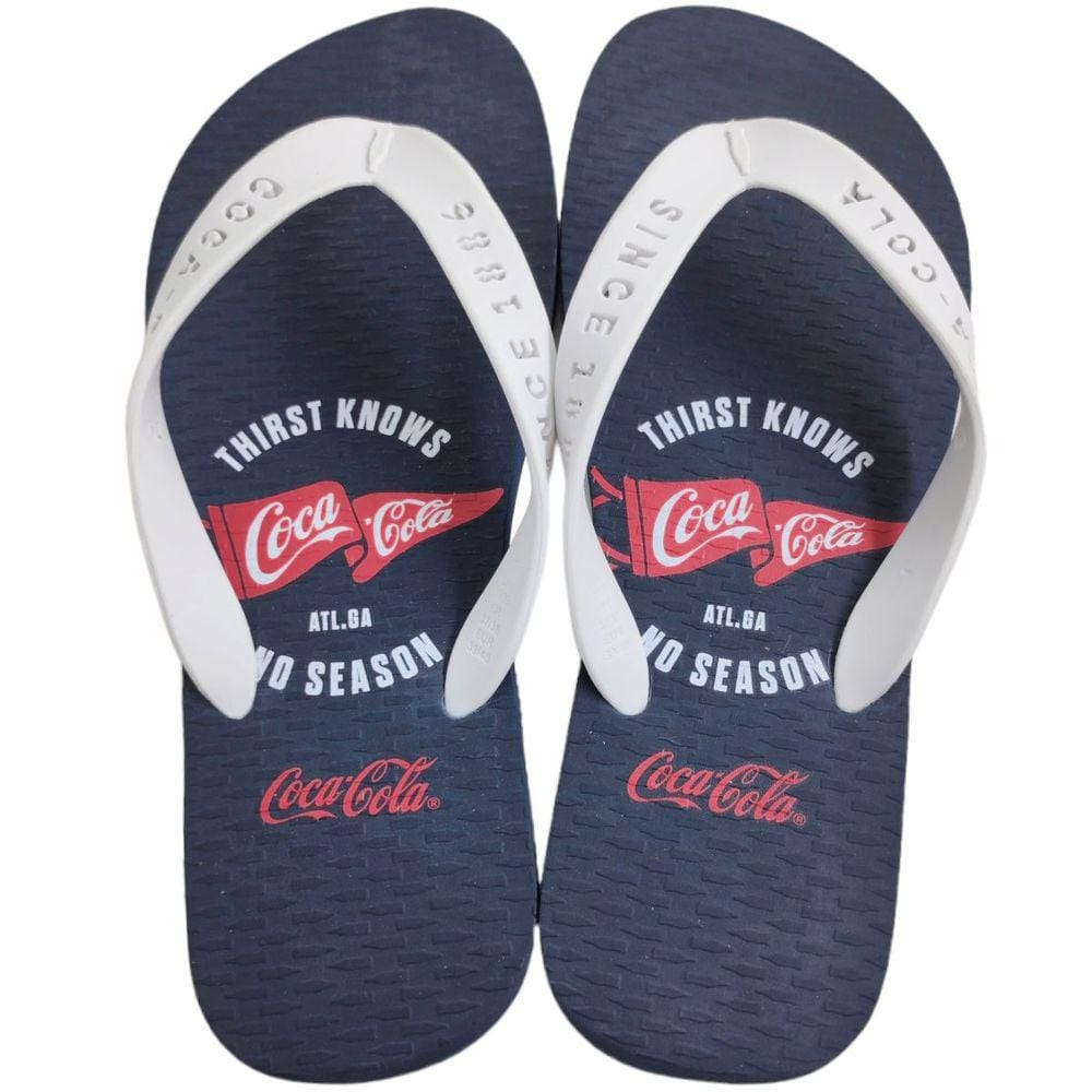 Chinelo de Dedo Masculino Casual Dia a Dia Borracha Coca Cola Atlanta Flag Cc4178