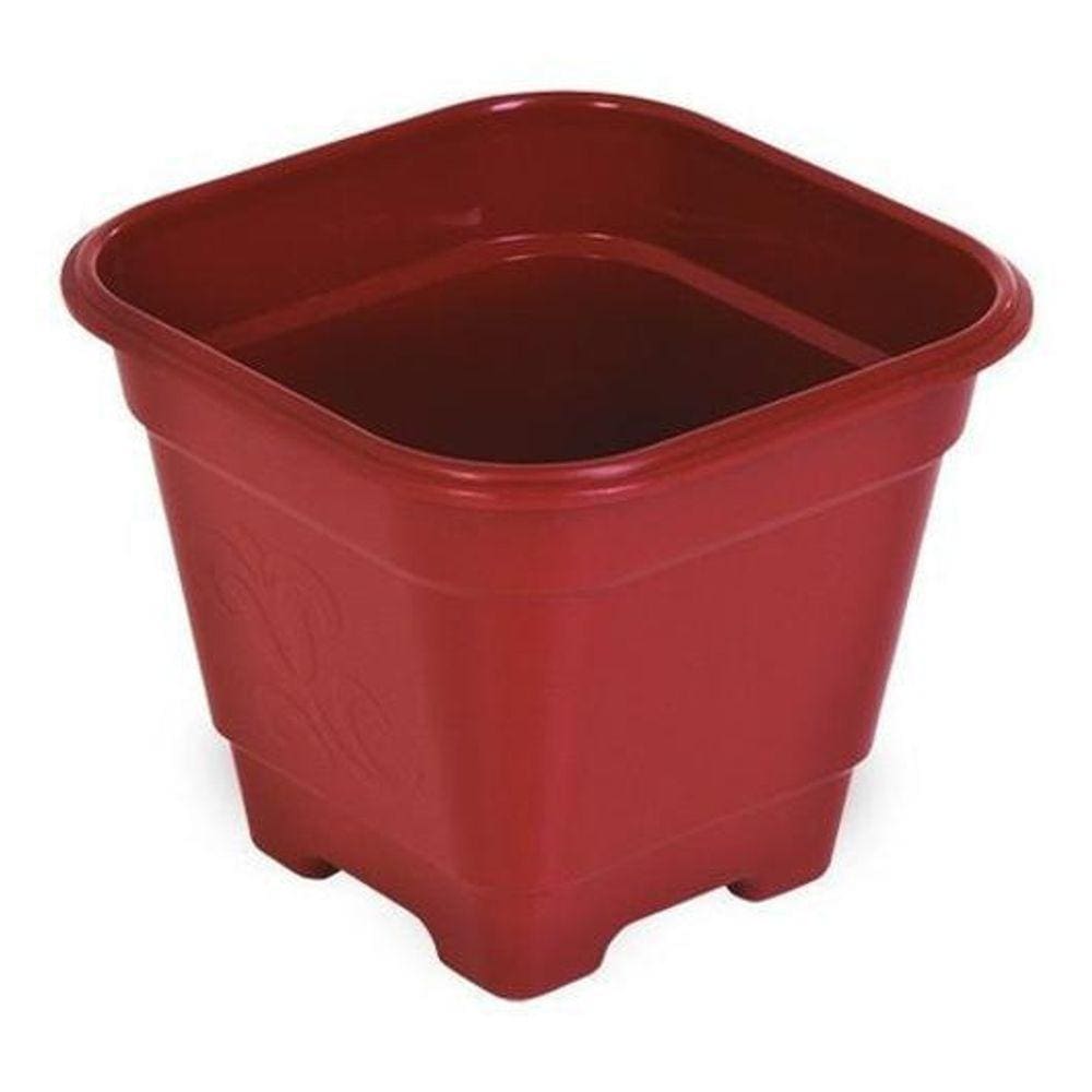 Vaso De Plantas Quadrado Médio 29X29X24,5 Vermelho 25294